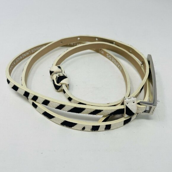 Express Womens Size M/L Adjustable Waist Belt with Hook Closure Dyed Calf Hair - Picture 3 of 6